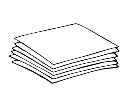 Stack of Paper Documents Doodle Illustration Office Paperwork Concept Stock Illustration