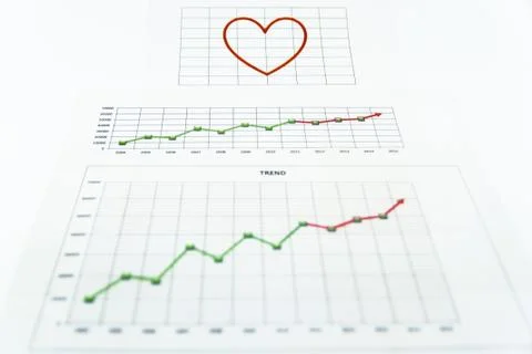 Stack of paper documents with financial reports. Stock Photos