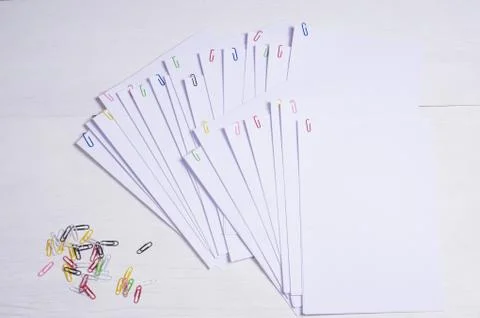 Stack of paper files. Fear of a clean slate concept Stock Photos