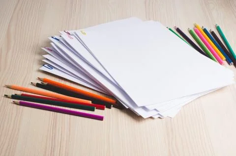 Stack of paper files. Fear of a clean slate concept Stock Photos