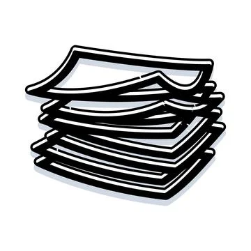 Stack of paper files icon representing organization and documents イラスト素材