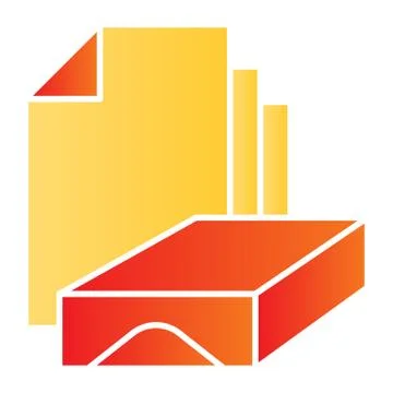 Stack of paper flat icon. Box and sheets symbol, gradient style pictogram on Illustrazione stock