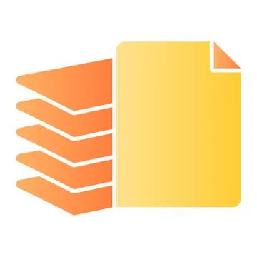 Stack of paper flat icon. Files color icons in trendy flat style. Pile of Stock Illustration