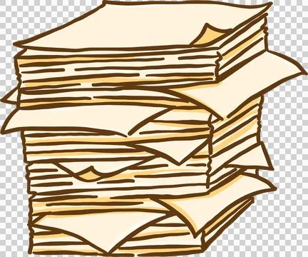 Stack of Paper Hand Drawn Doodle Stock Illustration