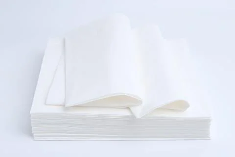 Stack of paper handkerchiefs isolated on white Stock Photos