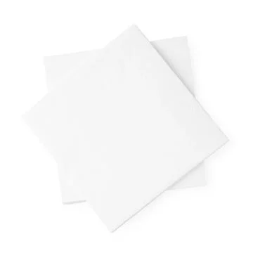Stack of paper handkerchiefs isolated on white, top view Stock Photos