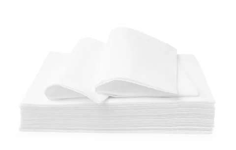 Stack of paper handkerchiefs isolated on white Stock Photos