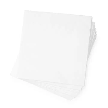 Stack of paper handkerchiefs isolated on white, top view Stock Photos