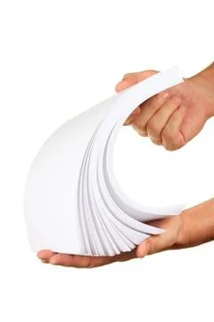 Stack of paper in his hand Stock Photos