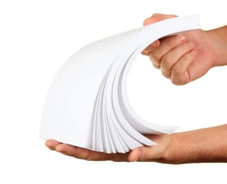 Stack of paper in his hand Stock Photos