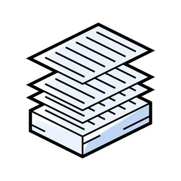 Stack of paper icon in isometry. Image for website, app, logo, UI design. 스톡 일러스트