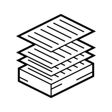 Stack of paper icon in isometry. Image for website, app, logo, UI design. Stock Illustration