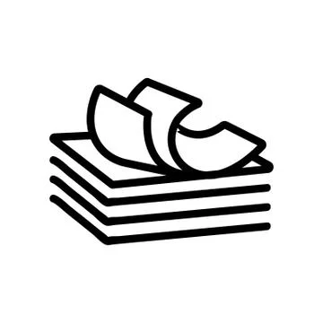 A stack of paper icon vector outline illustration 스톡 일러스트