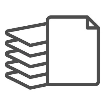 Stack of paper line icon. Files vector illustration isolated on white. Pile of Stock Illustration
