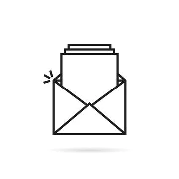 Stack of paper in linear open letter Stock Illustration