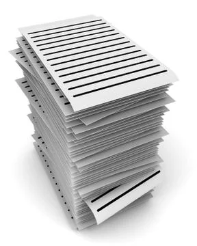Stack of paper with lines Stock Illustration