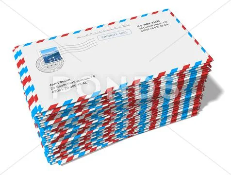 Stack of paper mail letters Stock Illustration