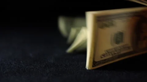 Stack of Paper Money, Bank Notes, American Dollars Stock Footage 41169517