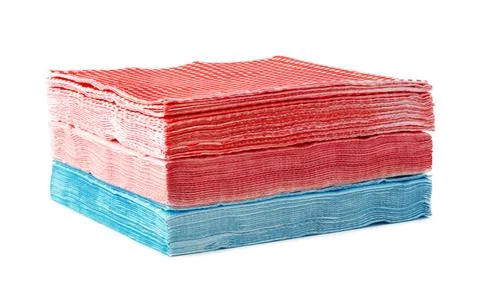 Stack of paper napkins on white background Stock Photos