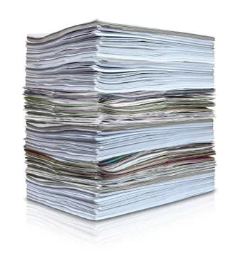 Stack of paper pile file isolated letters Stock Photos