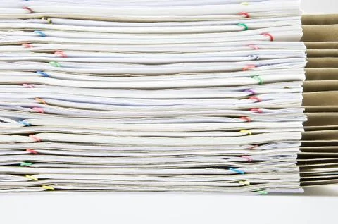 Stack paper report with envelope Stock Photos