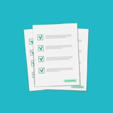 Stack of paper sheets, approved contract documents, creative vector illustration Stock Illustration