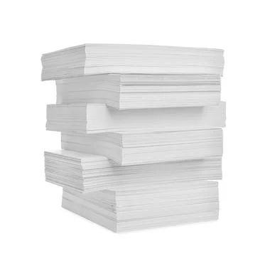 Stack of paper sheets isolated on white Stock Photos
