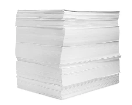 Stack of paper sheets isolated on white 스톡 사진