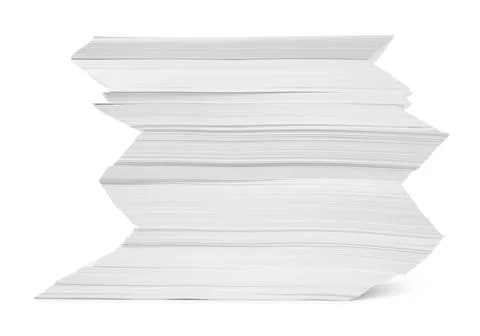 Stack of paper sheets isolated on white 스톡 사진