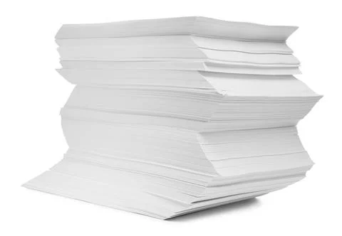 Stack of paper sheets isolated on white Stock Photos