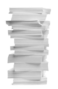 Stack of paper sheets on white background 库存照片