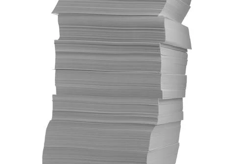 Stack of paper sheets on white background 写真素材
