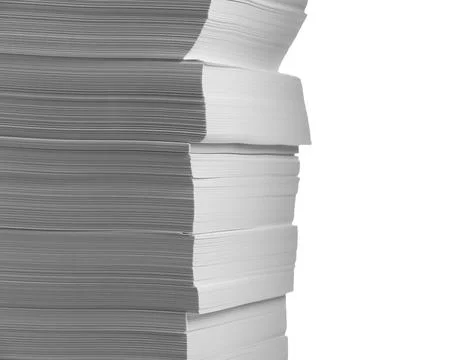 Stack of paper sheets on white background 库存照片