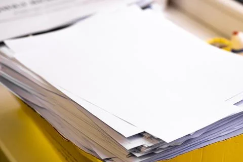 Stack of paper on the table Stock Photos