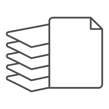 Stack of paper thin line icon. Files vector illustration isolated on white. Pile Stock Illustration