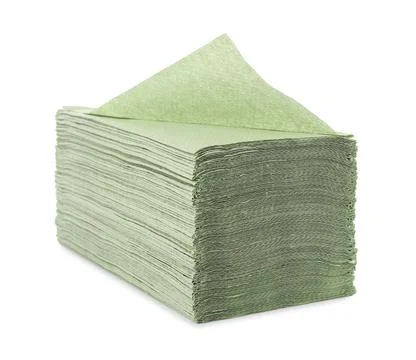 Stack of paper towels isolated on white Stock Photos