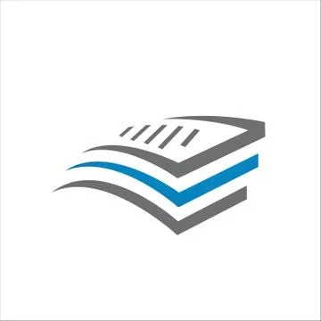 Stack of Paper vector logo stationery stacked papers icon template 스톡 일러스트