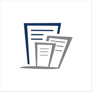 Stack of Paper vector logo stationery stacked papers icon template Stock Illustration