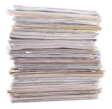 Stack of paper on a white Stock Photos