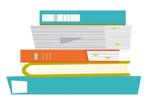 Stack of papers and folders vector illustration. 스톡 일러스트