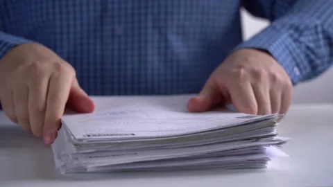 Stack of Papers and Glasses on the Background of the Manager. Stock Footage 169091858