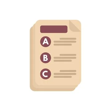 Stack of papers with a b c checklist for examination 스톡 일러스트