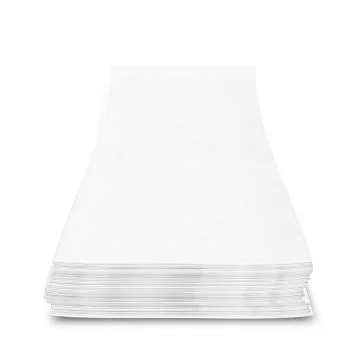 Stack of papers with curl on white background Stock Photos
