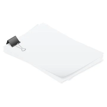 Stack of papers held together smoothly isometric detailed set Stock Illustration