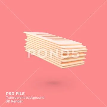 Stack of papers isolated 3d render icon illustration PSD Template