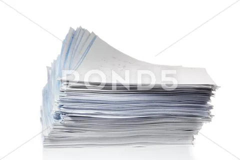 Stack of papers isolated on white. Stock Photos