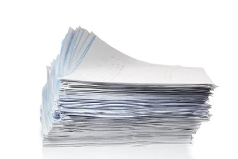 Stack of papers isolated on white. Stock Photos