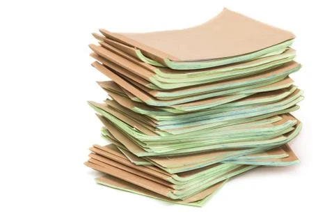 Stack of papers isolated on white Stock Photos