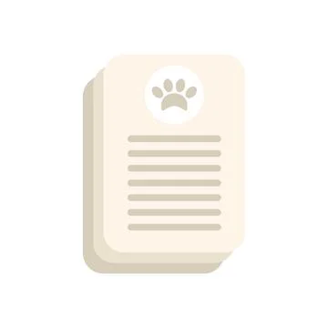 Stack of papers with paw print icon representing veterinary or pet related イラスト素材