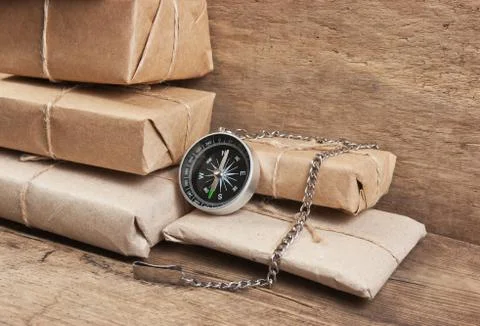 Stack parcel  in warehouse Stockfoto's